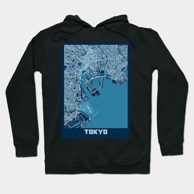 Tokyo - Japan Peace City Map Hoodie by tienstencil